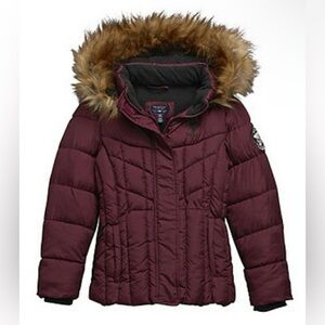 U.S. Polo 5/6 Girls' Hooded Quilted Jacket